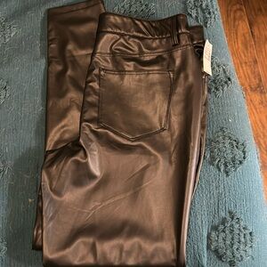 Black pleather pants, never worn. NWT